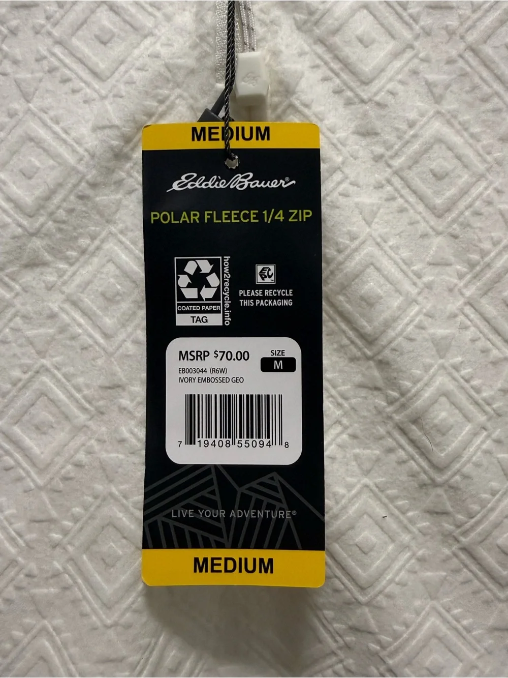 Eddie Bauer Ivory Polar Fleece 1/4 Zip